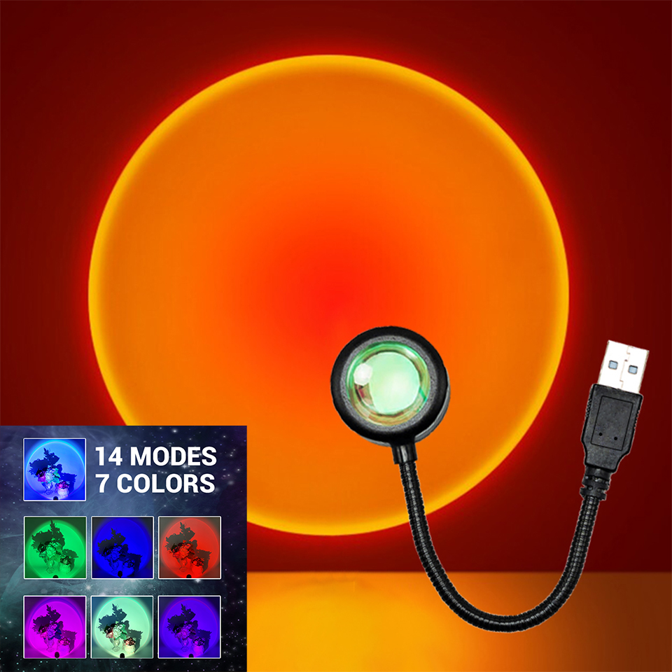 Photography Lighting Diy - LED Sunset Lamp Nightlights USB Projector