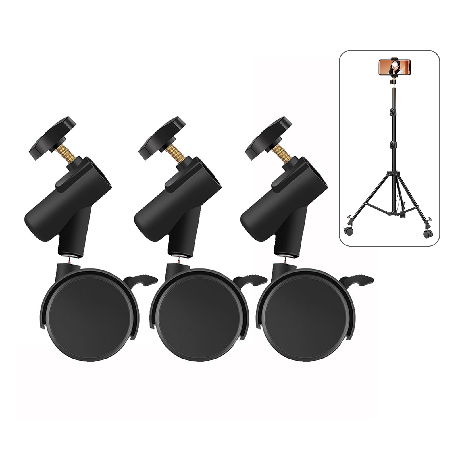 Photography Lighting Set - 3pcs/set Flexible Casters Wheels with 16mm