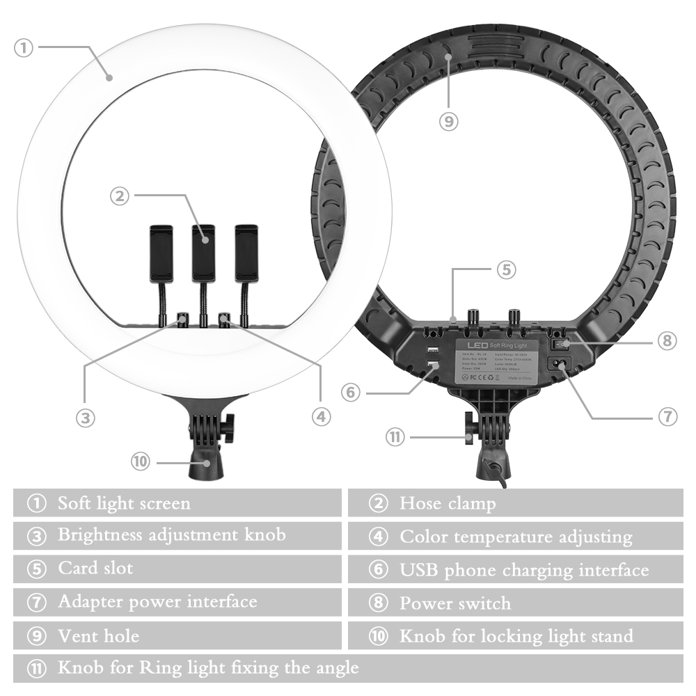 SH 18 Inch Knob Ring Light LED - Led Ring Light 18 review and price