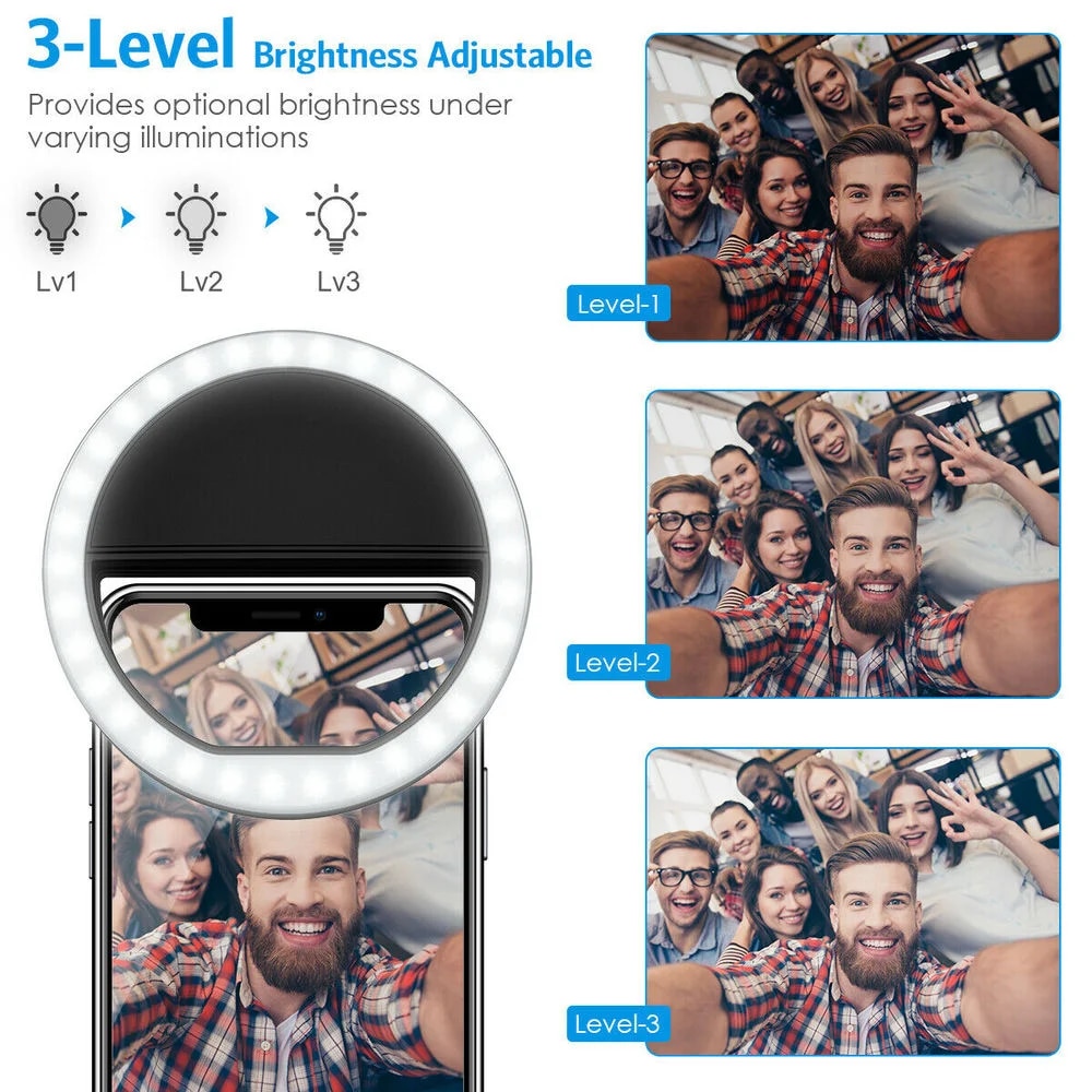USB Rechargeable LED Selfie Ri - Photography Lighting Products review and price