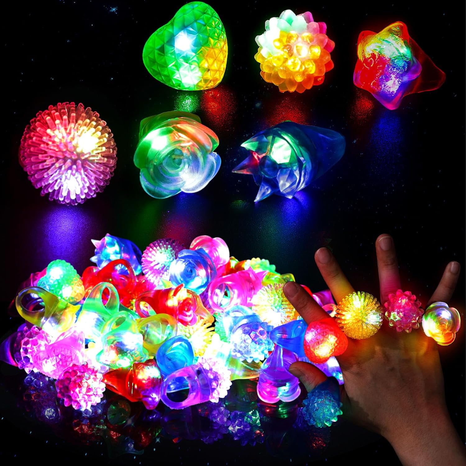 10Pcs LED Light Up Jelly Rings - Led Ring Light 18 review and price