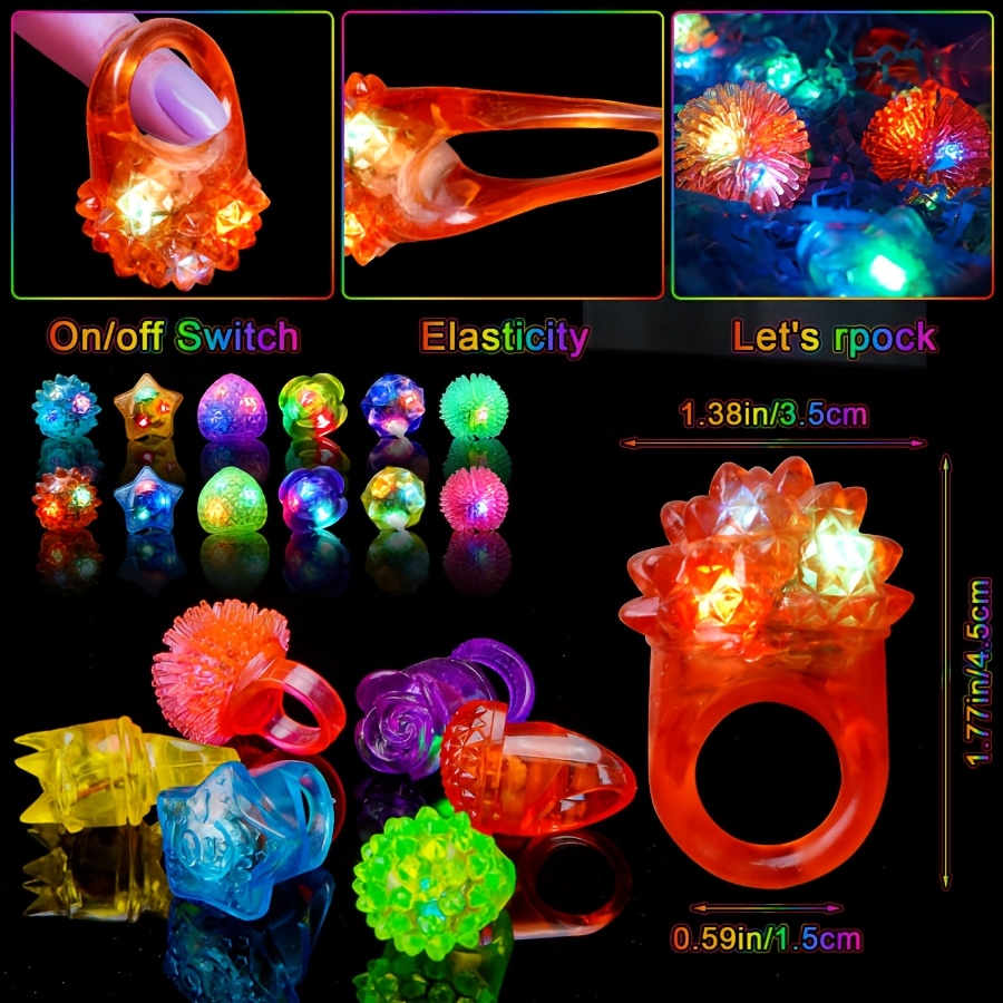 10Pcs LED Light Up Jelly Rings - Led Ring Light 18 review and price