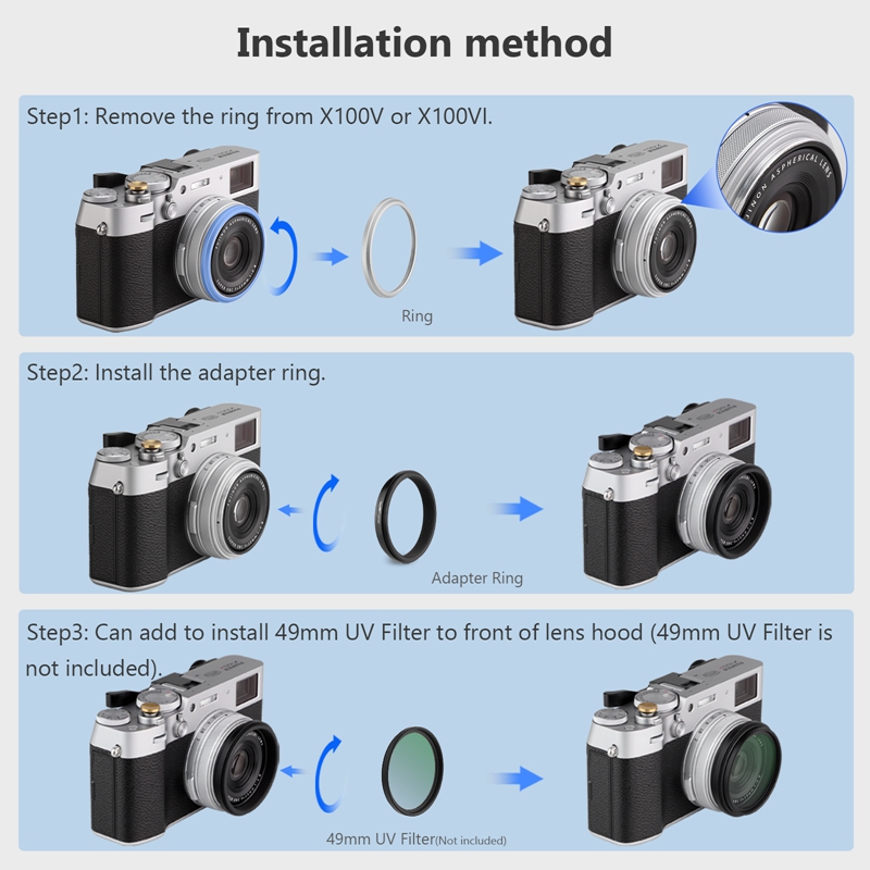Haoge Lens Filter Adapter Ring - Fujifilm Camera X100Vi review and price
