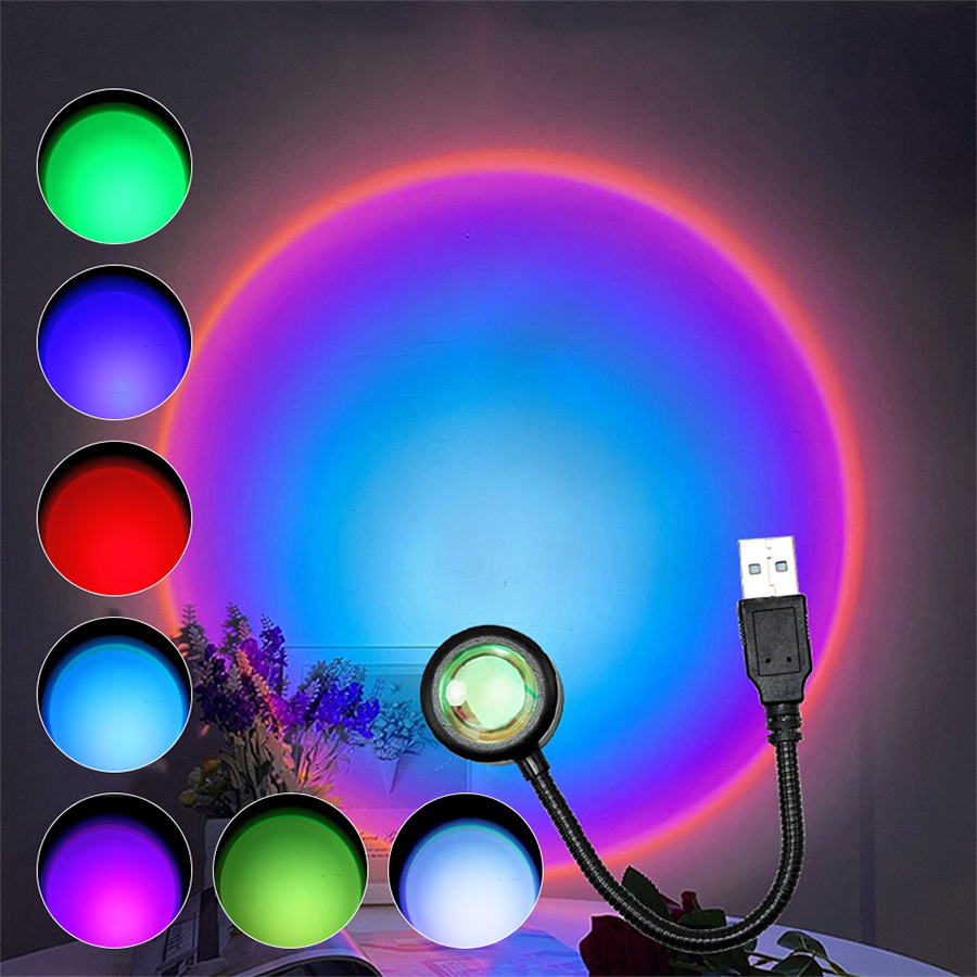 Mini LED Sunset Lamp USB Proje - Photography Lighting Diy review and price