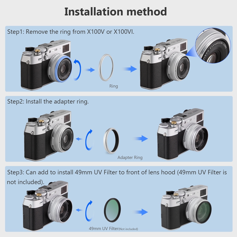Haoge Lens Filter Adapter Ring - Fujifilm Camera X100Vi review and price