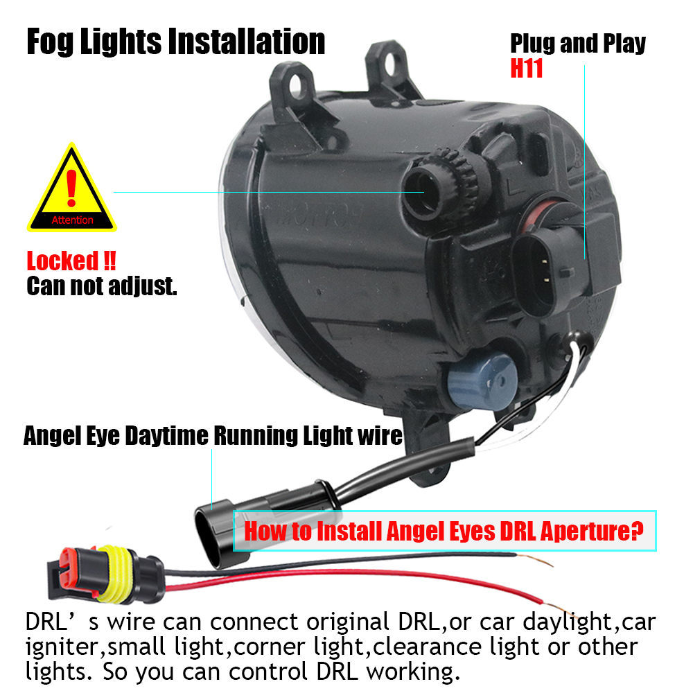 LED Fog Lamp PTF Lens for Peug - Led Ring Light 18 review and price