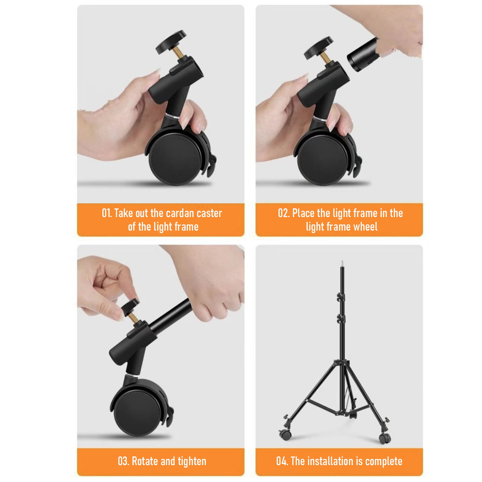 3pcs/set Flexible  Casters Whe - Photography Lighting Set review and price
